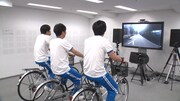 バーチャルサイクリングの様子。(c)テレビ朝日