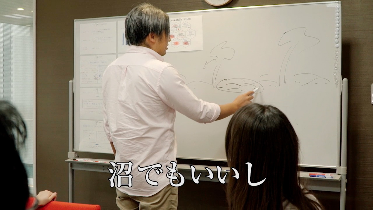 「Making of the TV commercial」企画会議篇のワンシーン。