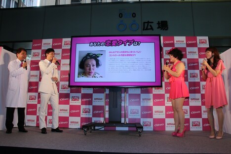 「クロレッツ」の新製品発表会の様子。