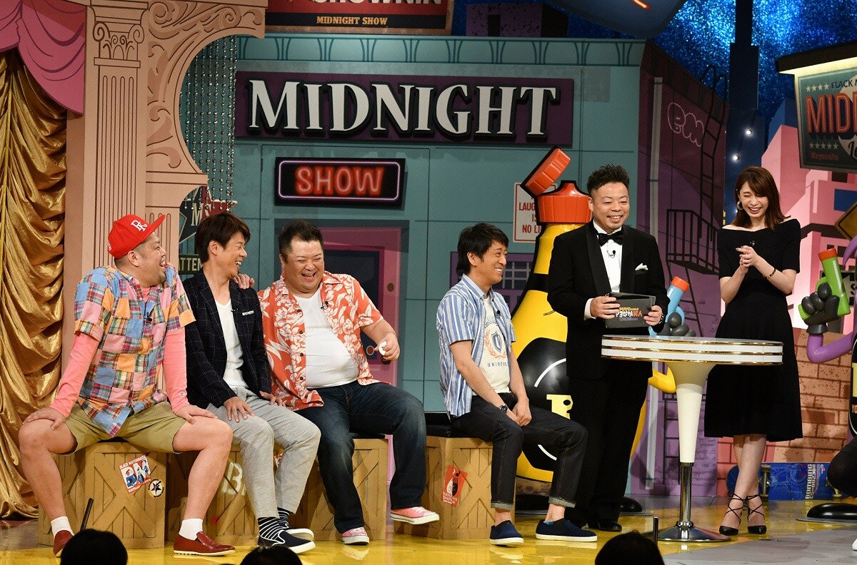 左から野性爆弾、ブラックマヨネーズ、ダイアン西澤、宮田聡子。(c)読売テレビ
