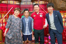 「なるみ・岡村の過ぎるTV」に出演する（左から）なるみ、ナインティナイン岡村、ほんこん、ウーマンラッシュアワー村本。(c)ABC