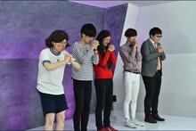 「有田ジェネレーション」に出演する（左から）脳みそ夫、鶏あえず、ザ☆忍者。(c)TBS