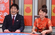 左からメッセンジャー黒田、黒木千晶アナウンサー。(c)読売テレビ