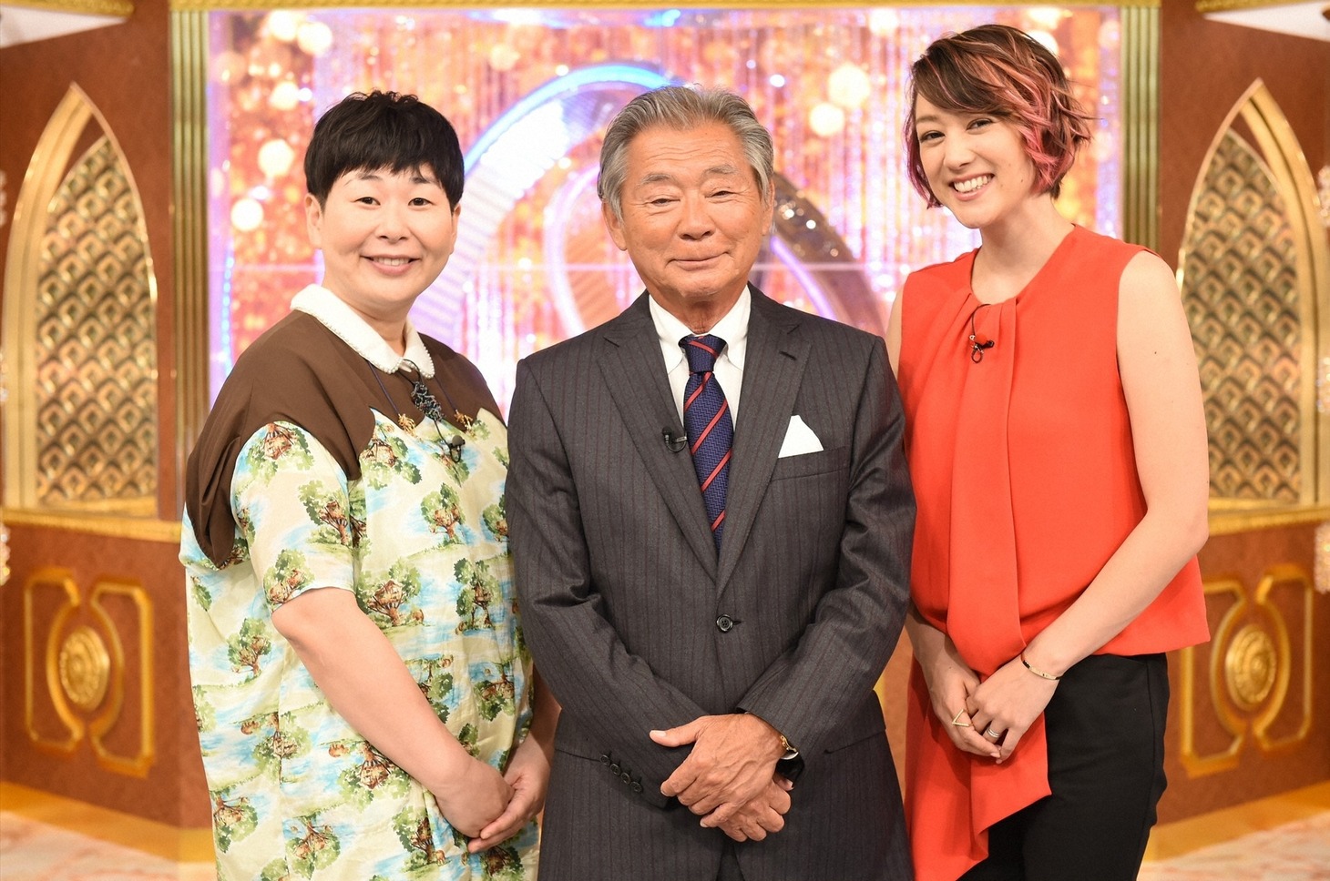 「結婚したら人生劇変！○○の妻たち」に出演する、みのもんた（中央）、森三中・大島（左）、SHELLY（右）。(c)TBS