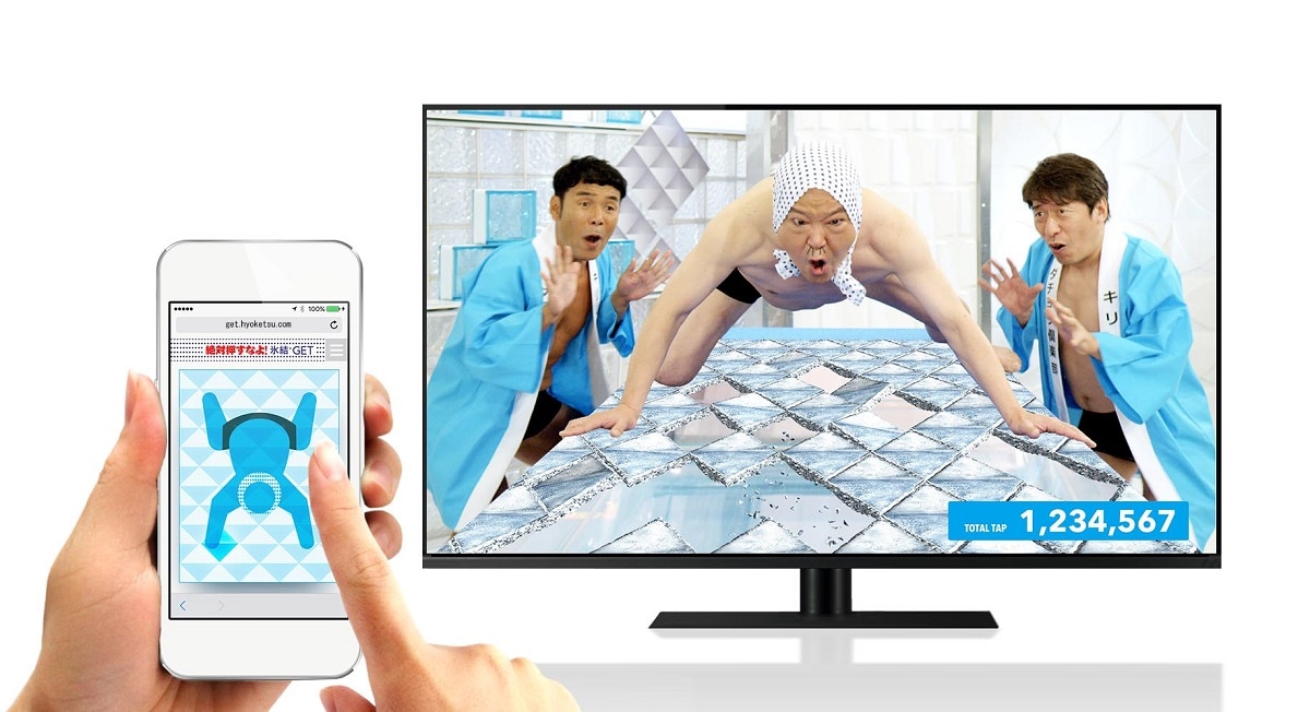 視聴者参加型CM「絶対押すなよ！」のイメージ。