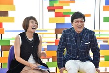 左から上田まりえ、南海キャンディーズ山里。(c)読売テレビ