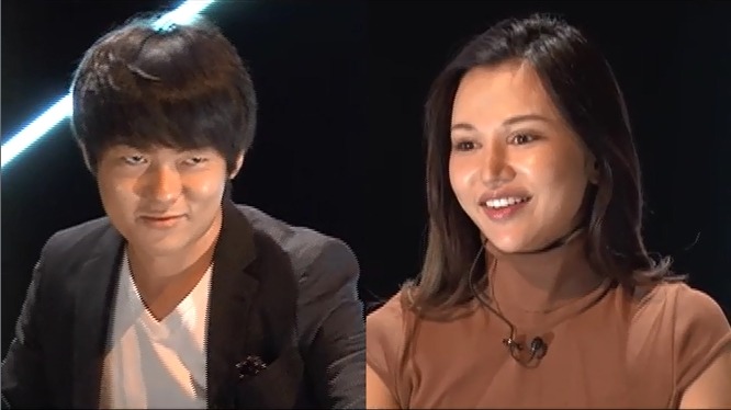 「EXD44」の企画「あいつだけは絶対に許さない」に出演する（左から）ウーマンラッシュアワー村本、水沢アリー。(c)テレビ朝日