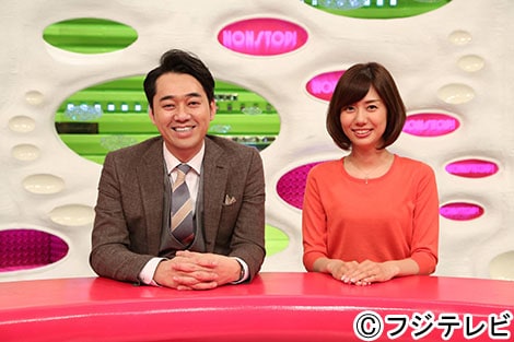 「ノンストップ！」司会のバナナマン設楽（左）と山崎夕貴（フジテレビアナウンサー）。
