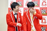 記者会見で喜びを語るライス。