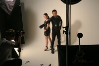 グラビア撮影中の様子。