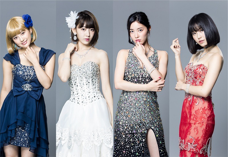 「キャバすか学園」キャストの（左から）兒玉遥、宮脇咲良、松井珠理奈、横山由依。(c)「キャバすか学園」製作委員会