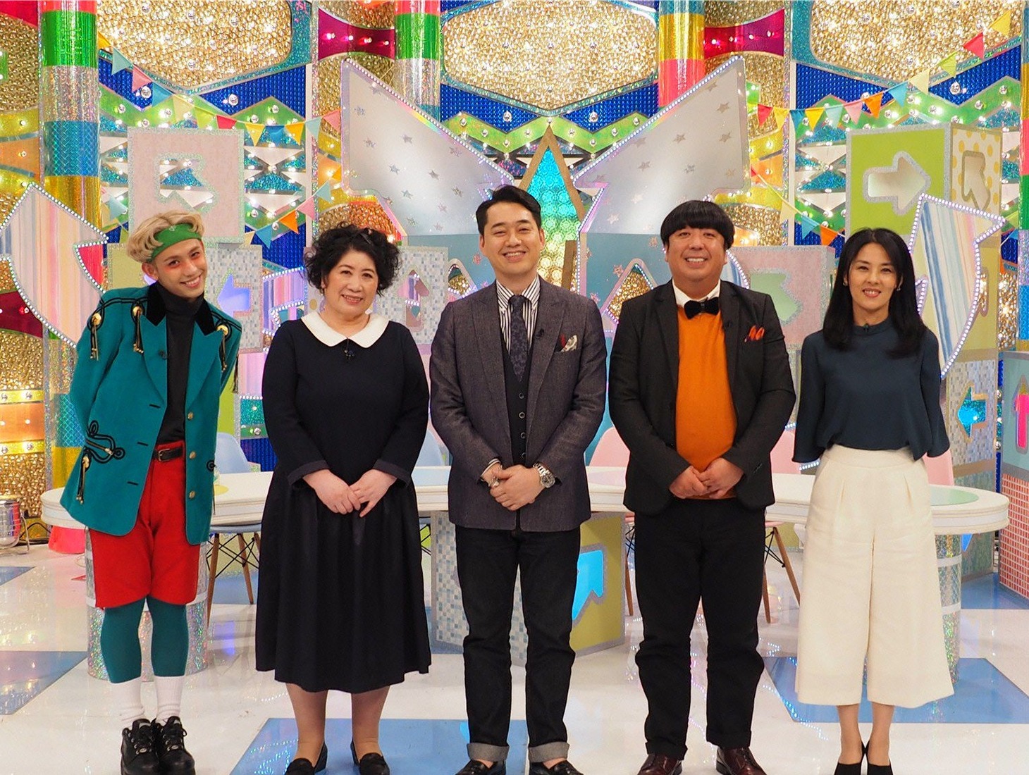 （左から）りゅうちぇる、あき竹城、バナナマン、井森美幸。(c)テレビ朝日