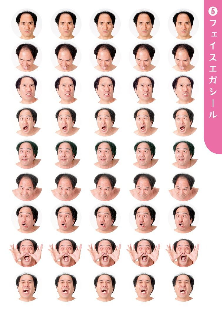 「エガちゃんまるごとシールブック ～貼って貼って貼りまくれ！～」に収録されるシールのイメージ。