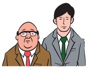 部長と山崎シゲル。