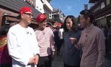 ロケ中に遭遇するシソンヌとピース。