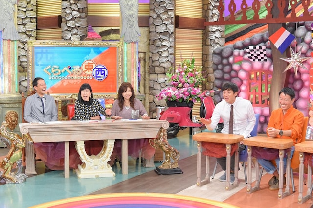 「ビーバップ！ハイヒール」に出演する（左から）作家のおかべたかし、ハイヒール、チュートリアル。(c)ABC