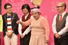 （左から）ヒューマン中村、マツモトクラブ、ゆりやんレトリィバァ、ルシファー吉岡。