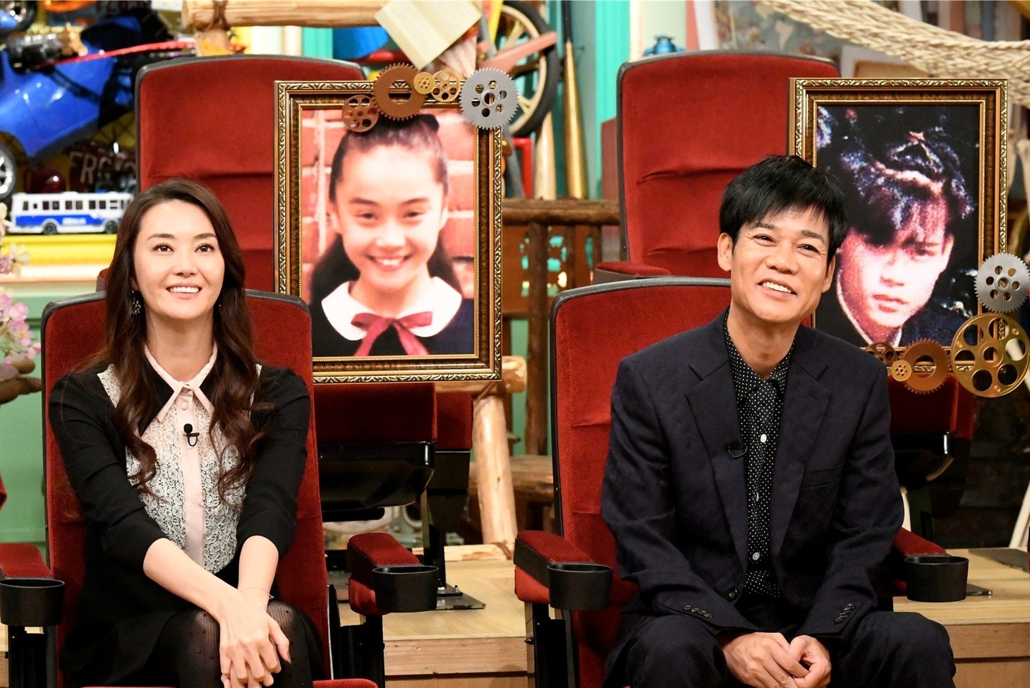 （左から）観月ありさ、ネプチューン名倉。(c)テレビ朝日