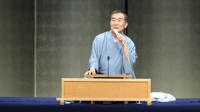 「上方落語四天王 追善落語会」に出演した桂文枝。