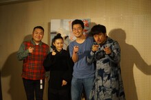 「湯を沸かすほどの熱い愛」のトークイベントに登壇した（左から）ダイノジ大地、杉咲花、中野量太監督、ダイノジ大谷。