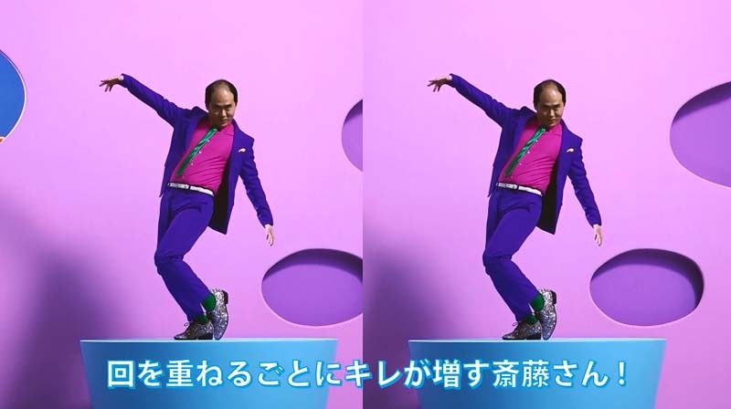 CM「アプリ『500円クーポン』プレゼント篇」メイキング映像のワンシーン。