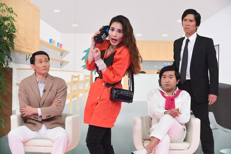 「ものまねグランプリ ~ザ・トーナメント~」に登場する平野ノラ、きくりん、いしいそうたろう、小石田純一。(c)日本テレビ