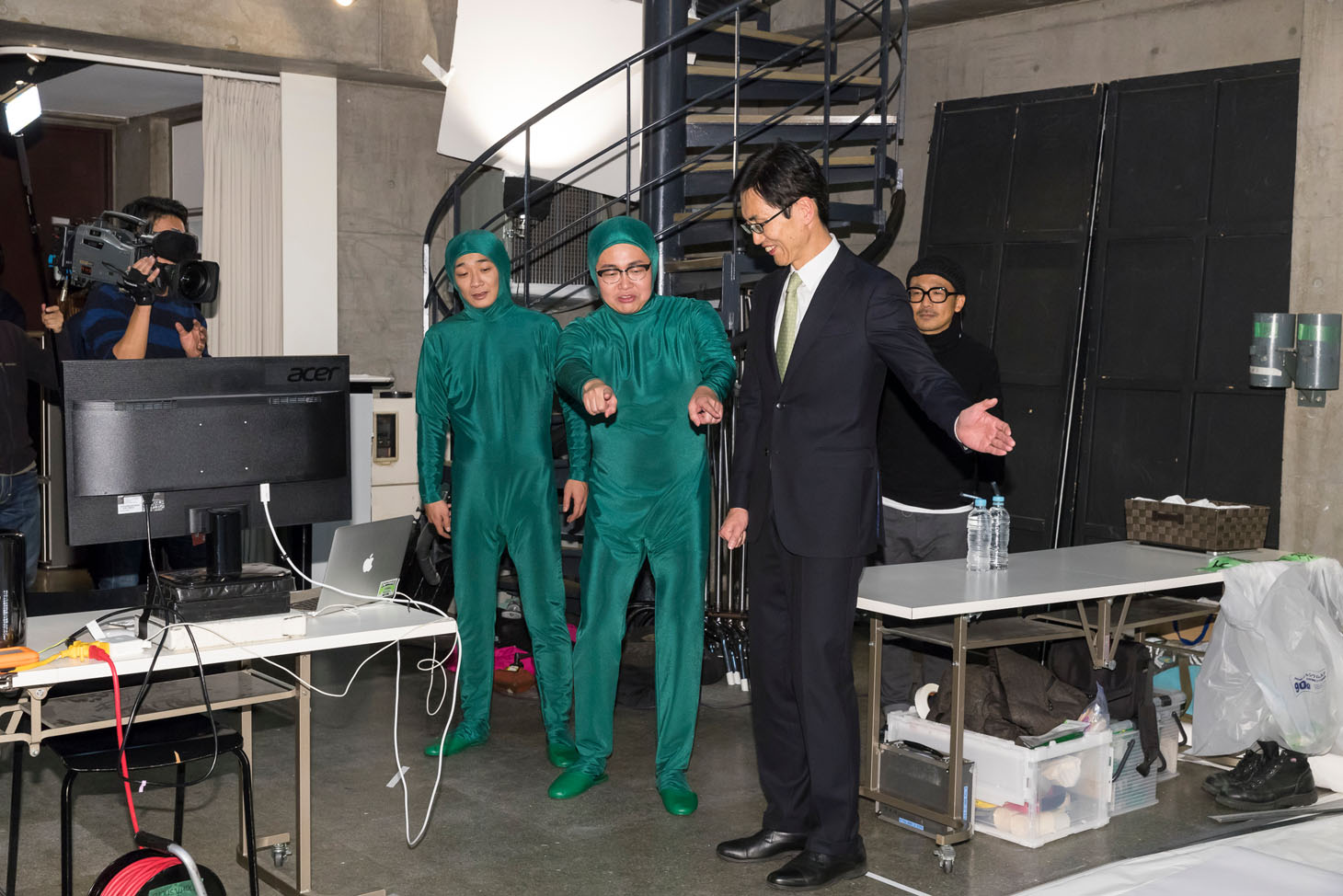 撮影中の様子。