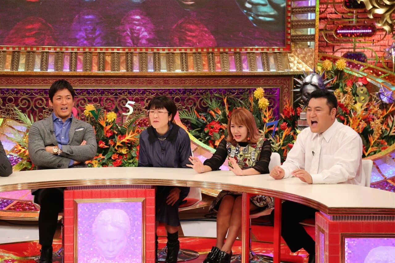 「有吉弘行のダレトク!?」に出演する（左から）長嶋一茂、オアシズ光浦、岡井千聖、アンタッチャブル山崎。(c)関西テレビ