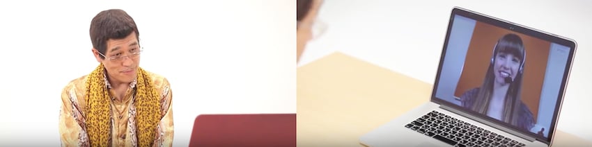 ピコ太郎、DMM英会話の体験中に女性講師とPPAP開始