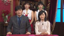 「違う de SHOW!」に出演するますだおかだ岡田（手前左）、小島瑠璃子（手前右）、しーくいーん（奥）。(c)AbemaTV