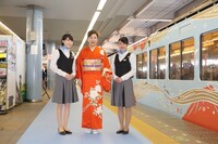 「西武 旅するレストラン『52席の至福』」と「川越きものの日」のPRイベントの様子。