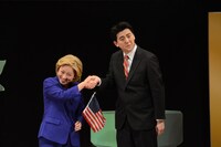 ヒラリーとアベ総理。