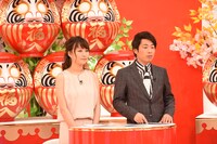 ロンドンブーツ1号2号・田村淳と枡田絵理奈（左）。(c)TBS