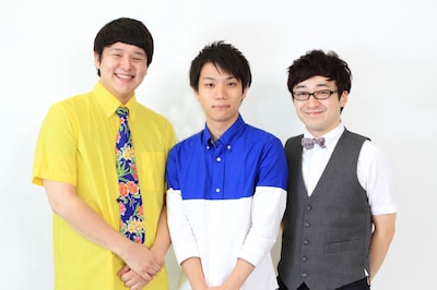 リンゴスター。左から小川、平田、高野。