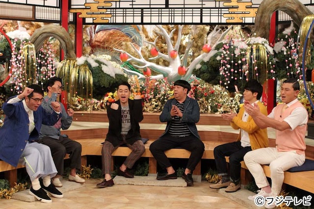 「もろもろのハナシ」に出演する（左から）おぎやはぎ、バナナマン、オードリー。