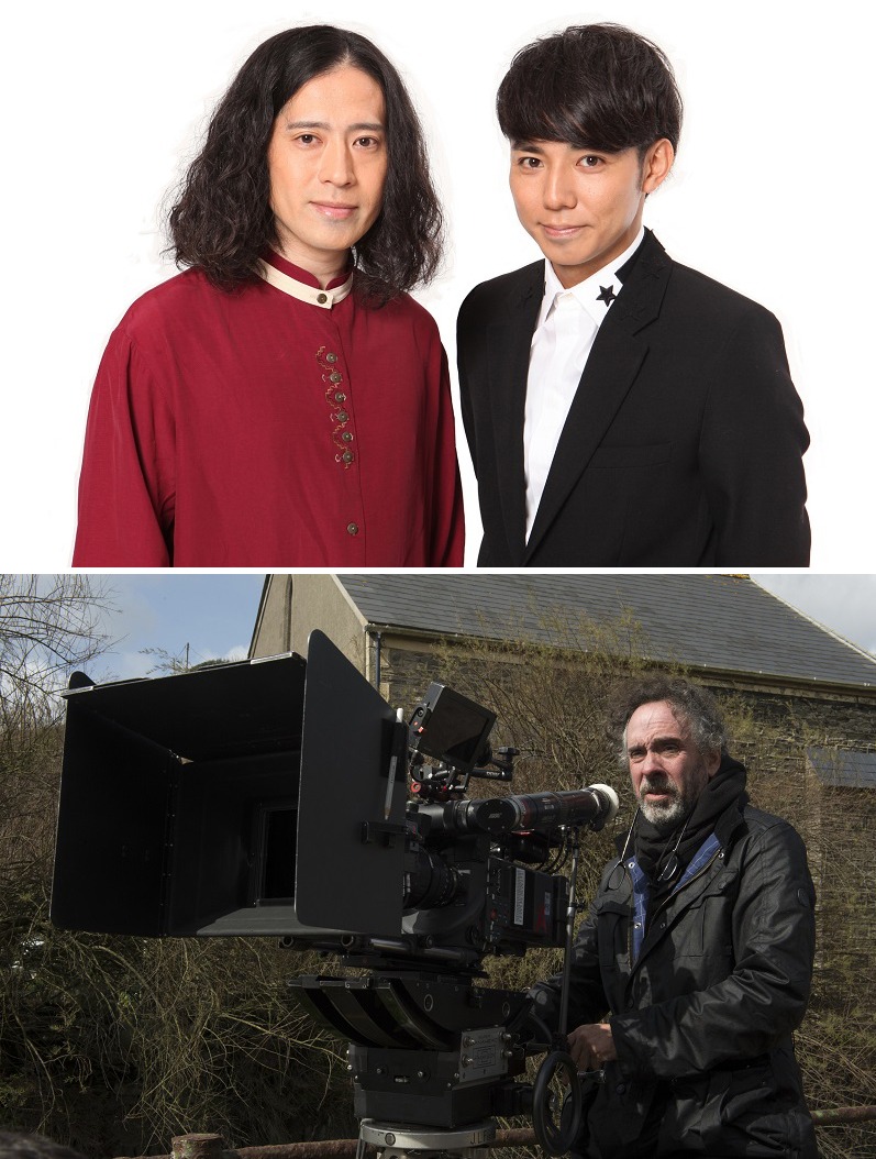 ピース（上段）と映画「ミス・ぺレグリンと奇妙なこどもたち」のティム・バートン監督（下段）。(c)2016 Twentieth Century Fox
