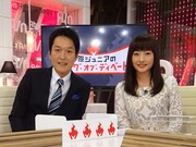 MCの千原ジュニア（左）と進行の島本真衣アナウンサー(右)。(c)AbemaTV