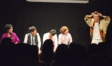 トークコーナーの様子。左からぺこぱ松陰寺、ザ・パーフェクト、脳みそ夫、ぺこぱシュウペイ。