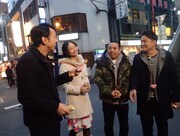 「旅ずきんちゃん」に出演する（左から）アンガールズ田中、緑川静香、千鳥。(c)CBC