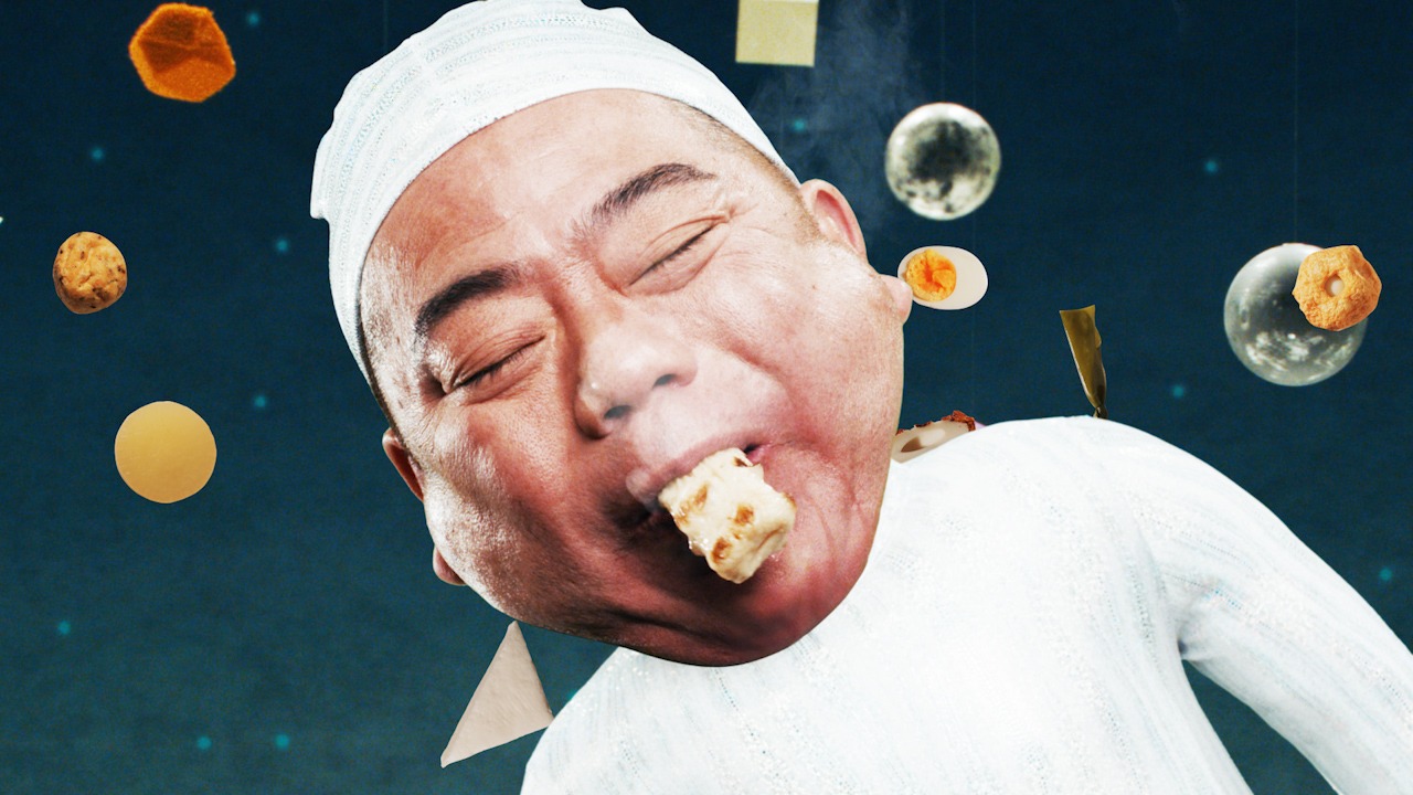 「おでんパ組」が出演するミュージックビデオ「ODEN-PA」のワンシーン。