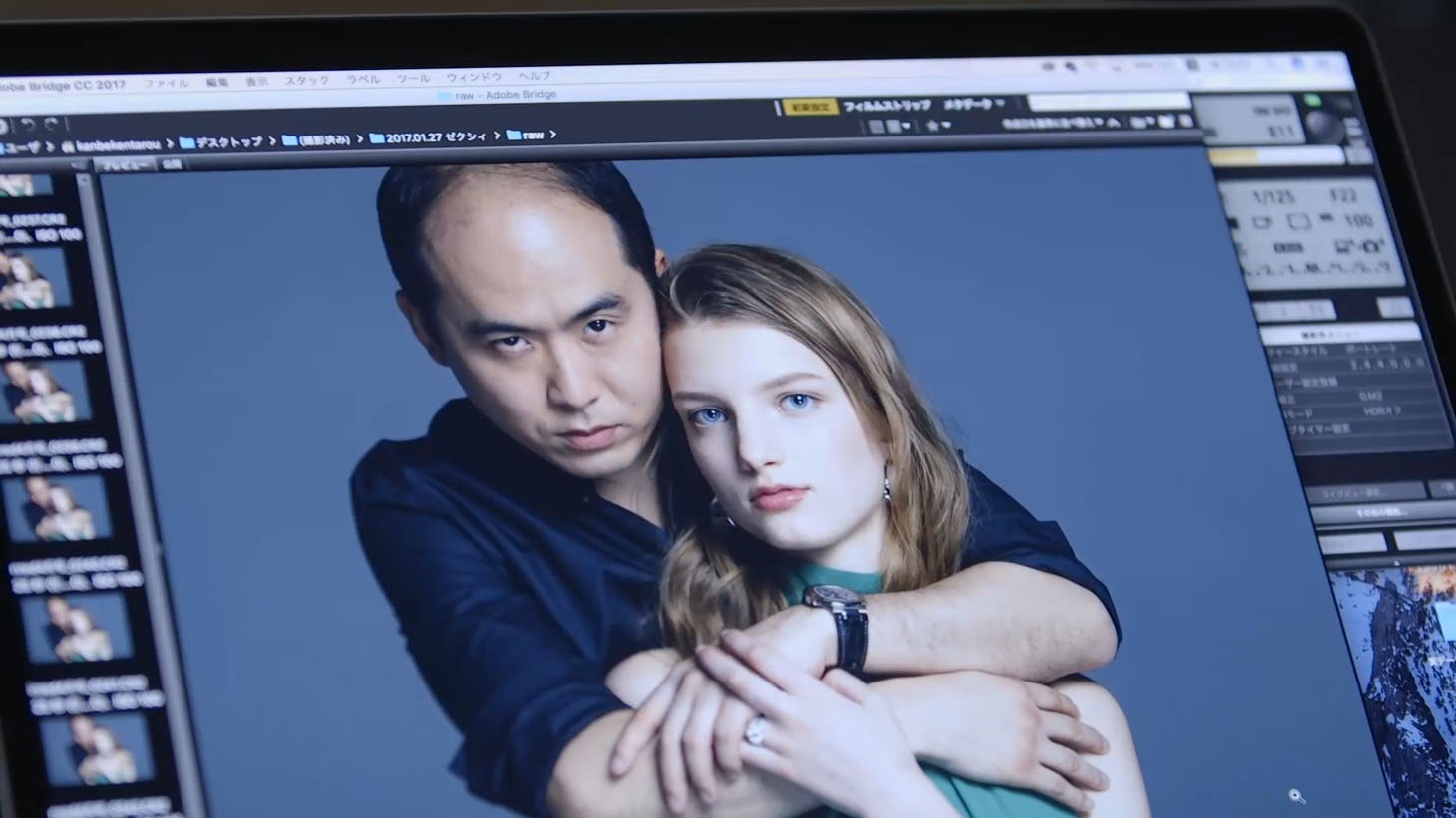 撮影中の様子。