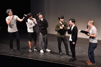 「仁義なきネタライブ」に出演する、（左から）アルコ＆ピース、うしろシティ、ハライチ。