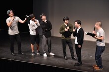 「仁義なきネタライブ」に出演する、（左から）アルコ＆ピース、うしろシティ、ハライチ。