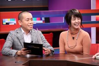 （左から）タカアンドトシ・トシと柳ゆり菜。(c)CTV