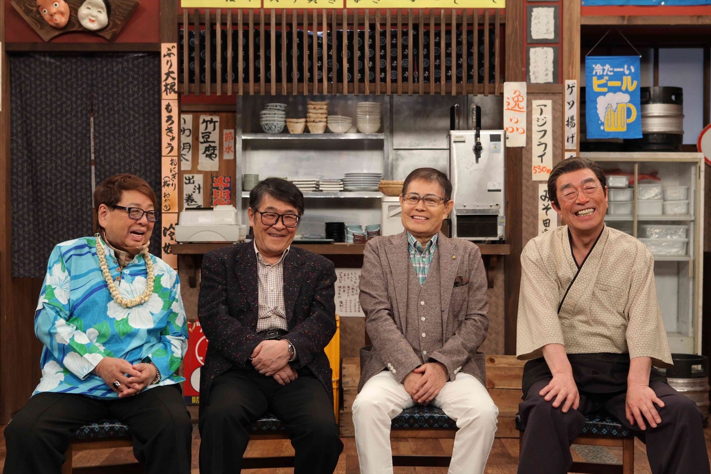 ザ・ドリフターズの（左から）高木ブー、仲本工事、加藤茶、志村けん。(c)フジテレビ