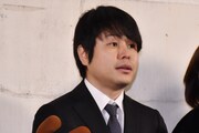交通事故の不起訴処分を受け、記者会見に臨んだNON STYLE井上。