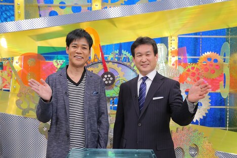 左からネプチューン名倉、辛坊治郎。(c)読売テレビ