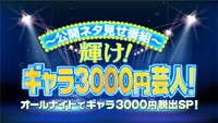 「～公開ネタ見せ番組～輝け！ギャラ3000円芸人！オールナイトでギャラ3000円脱出SP！」ロゴ