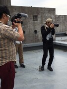 撮影中の様子。