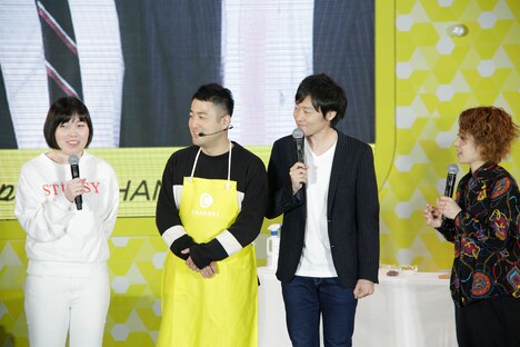 左から尼神インター誠子、和牛、尼神インター渚。